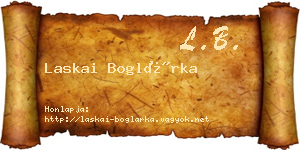 Laskai Boglárka névjegykártya